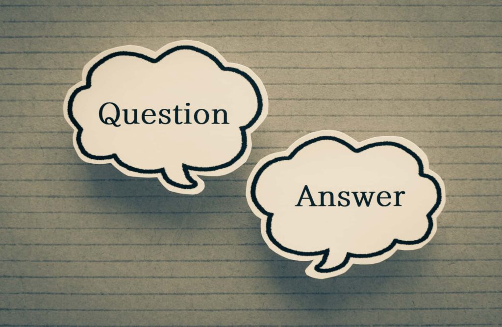 クエスチョンとアンサーが書かれた吹き出し