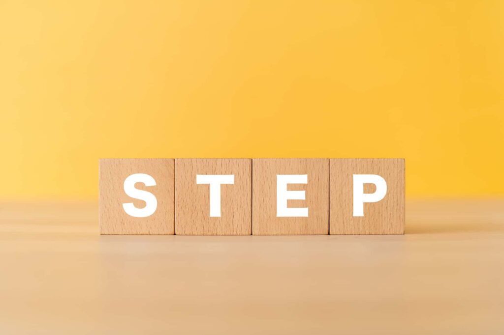 STEPと書かれたブロック